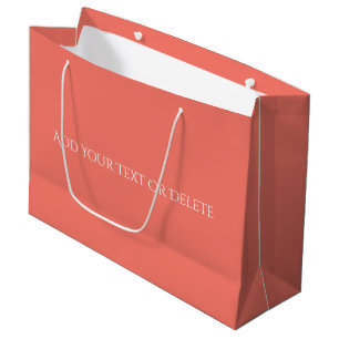 Trend Colours -Coral Sunset Colour - Solid Large Gift Bag