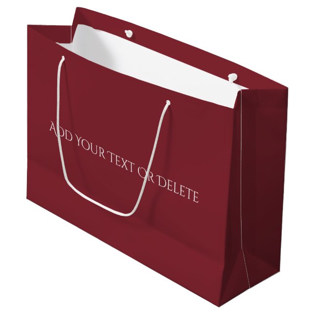 Trend Colours - Crimson Red Colour - Solid Large Gift Bag (Front Angled)