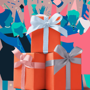 Trend Colours - Flame Red Colour - Solid Wrapping Paper Sheet