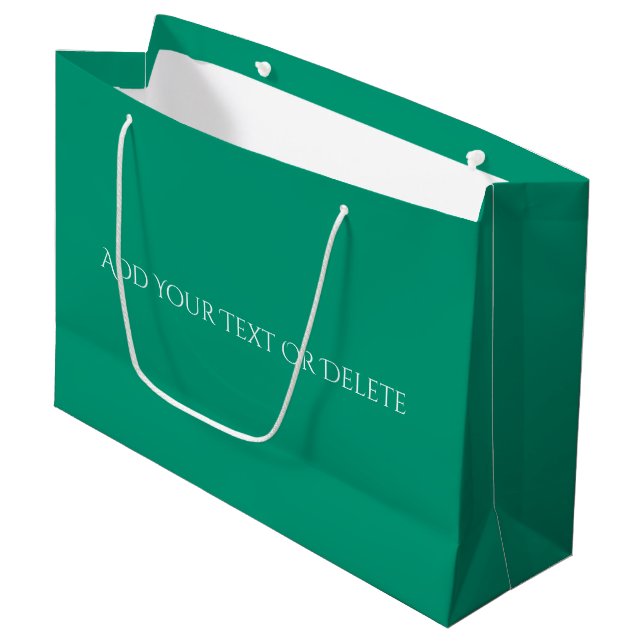Trend Colours - Jade Green Colour - Solid Large Gift Bag (Front Angled)