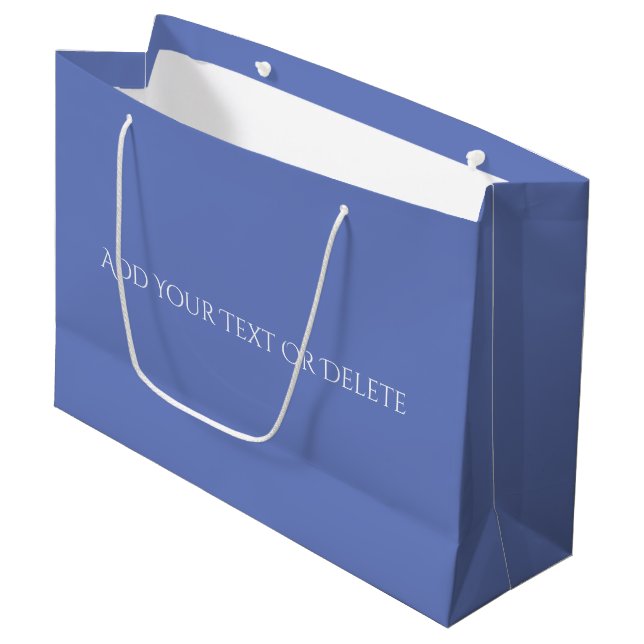Trend Colours - Jewel Blue Colour - Solid Large Gift Bag (Front Angled)