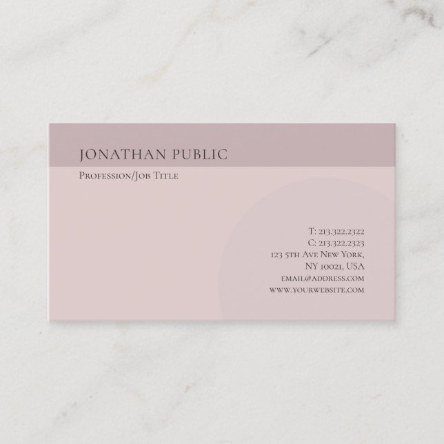 Trend Colours Modern Elegant Minimalist Chic Simpl Business Card (Front)