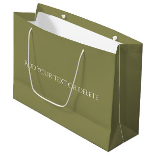 Trend Colours - Olive Green Colour - Solid Large Gift Bag