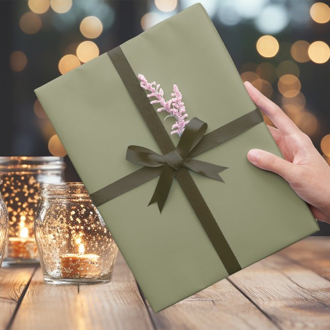 Trend Colours - Olive Sage Colour - Solid Roll Wrapping Paper (Creator Uploaded)