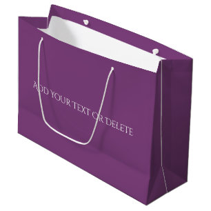 Trend Colours - Plum Purple Colour - Solid Large Gift Bag