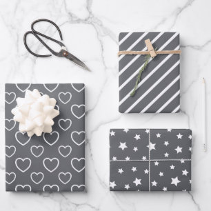 Trend Colours - Slate Grey Colour - Pattern Wrapping Paper Sheet