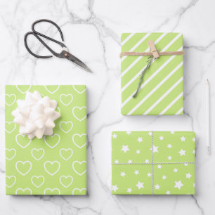 Trend Colours - Spring Green Colour - Pattern Wrapping Paper Sheet