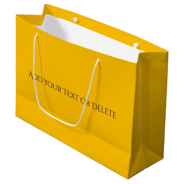 Trend Colours - Sunburst Yellow Colour - Solid Large Gift Bag (Front Angled)