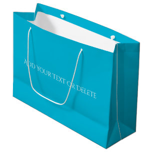 Trend Colours - Vivid Cyan Colour - Solid Large Gift Bag