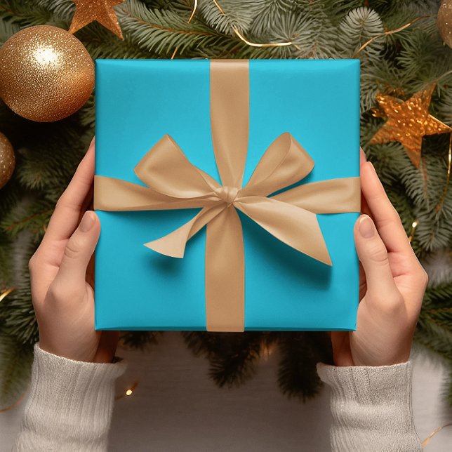 Trend Colours - Vivid Cyan Colour - Solid Roll Wrapping Paper (Creator Uploaded)