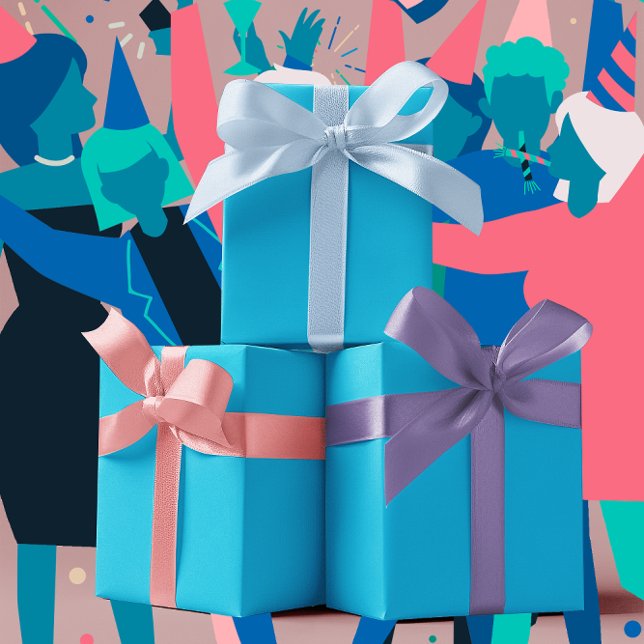 Trend Colours - Vivid Cyan Colour - Solid Wrapping Paper Sheet (Creator Uploaded)