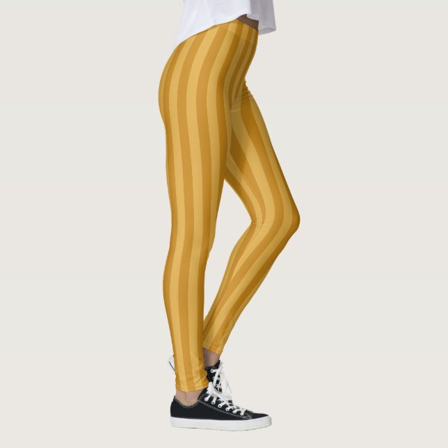 Trend Colours Yellow Brown Stripes Template Elegan Leggings (Right)