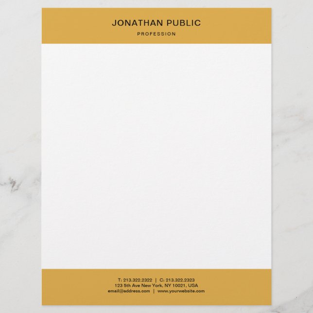 Trend Colours Yellow White Simple Template Modern Custom Letterhead (Front)
