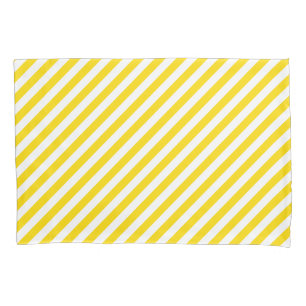 Trend Colours Yellow White Striped Elegant Pillow  Pillowcase