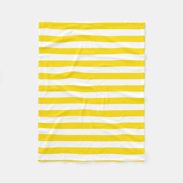 Trend Colours Yellow White Stripes Template Elegan Fleece Blanket (Front)