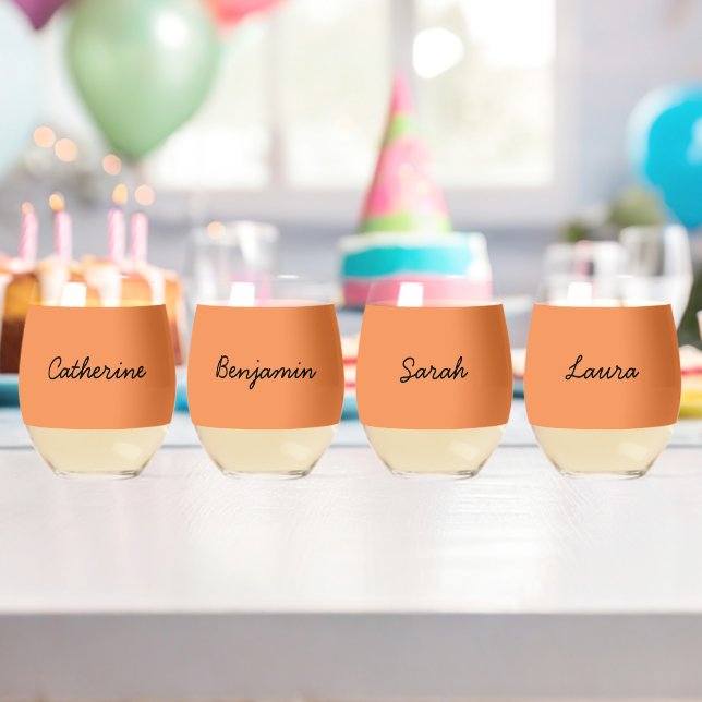 Trend  Fresh Tangerine Personalizable Glasses  (Insitu (Birthday))