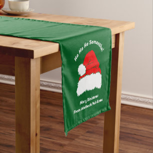 Trend Green Red Santa Hat Christmas Short Table Runner