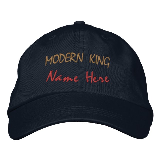 Trend Inspired Modern KING Name-Hat Statement Cool Embroidered Hat (Front)