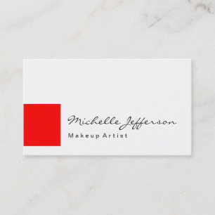 Trend Makeup Artist White Red Stripe Business Card