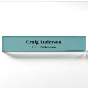 Trend Professional Plain Modern Elegant Cadet Blue Nameplate