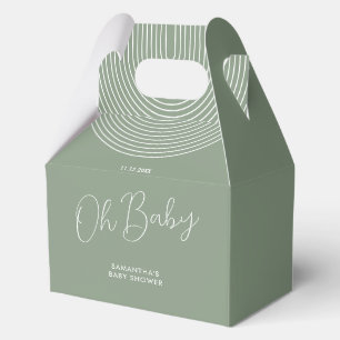 Trend Sage Green Baby Shower Script Favour Box