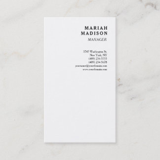 Trend Sophisticated White Minimalist Chic Business Card