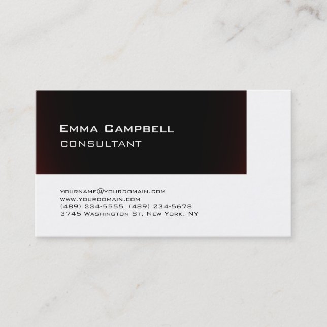 Trend Stylish Modern Professional Consultant Business Card (Front)