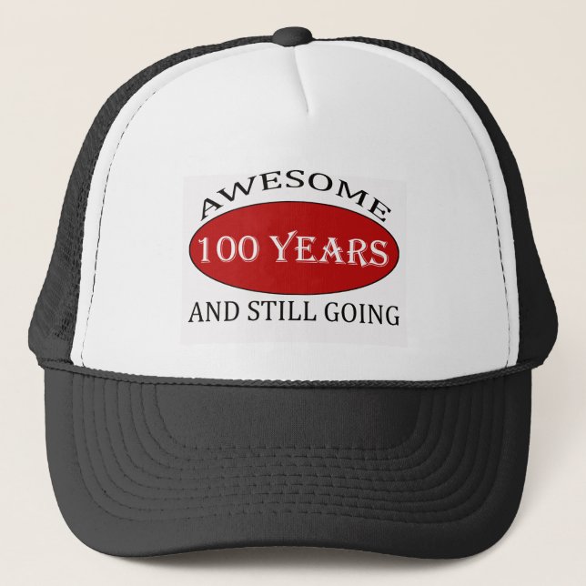 TRENDING 100 YEARS OLD BIRTHDAY DESIGNS TRUCKER HAT (Front)