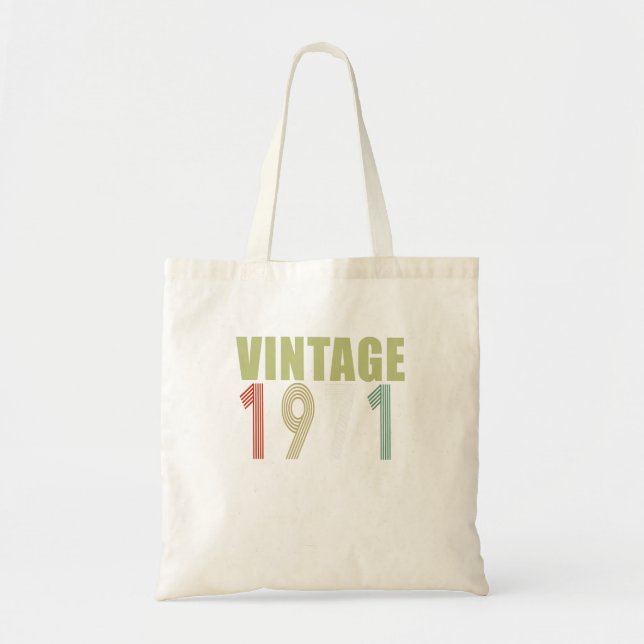 Trending 50th Birthday vintage 1971 Tote Bag (Front)