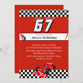 Trending 6 7 Meme | Race Car Boy Racing Birthday Invitation