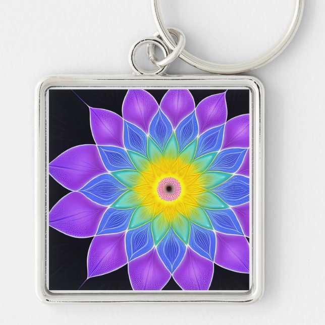 Trending Abstract Art, Modern and Stylish, Purple  Key Ring (Front)