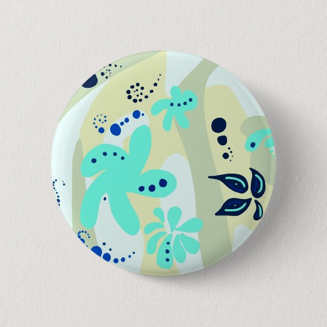 Trending abstract Pattern light colour floral blob 6 Cm Round Badge (Front)