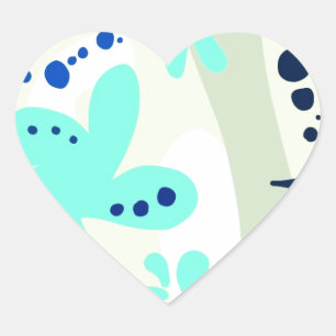 Trending abstract Pattern light colour floral blob Heart Sticker
