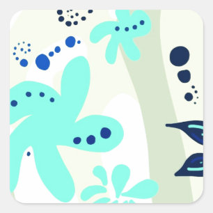 Trending abstract Pattern light colour floral blob Square Sticker