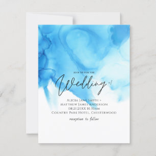 Trending Aqua Blue Watercolor Wash Wedding