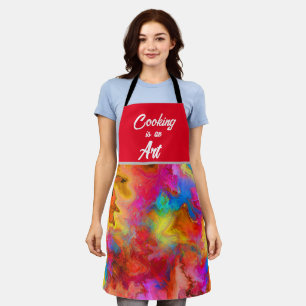 TRENDING COOKING IS AN ART RAINBOW APRON