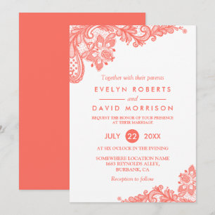Trending Cora White Lace Floral Wedding Invitation