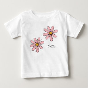 Trending Daisy Blush pink inky art  Baby T-Shirt