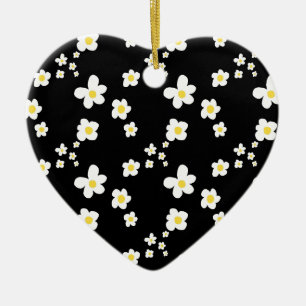 Trending daisy pattern black yellow white, modern ceramic tree decoration