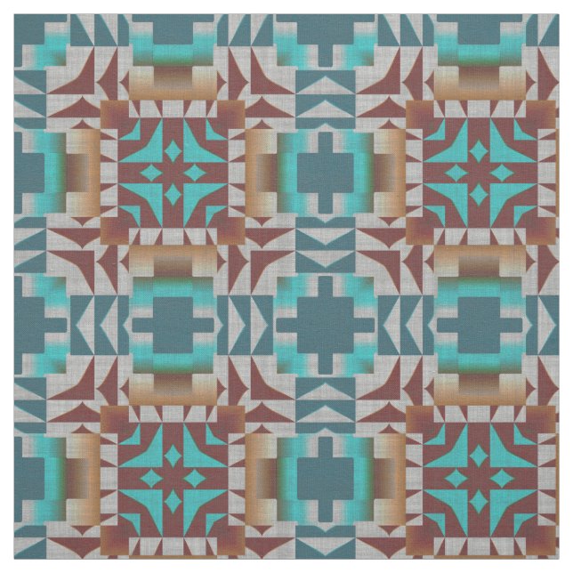 Trending Eclectic Ethnic Bohemian Mosaic Pattern Fabric (Swatch)