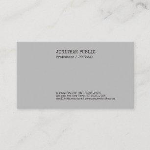 Trending Elegant Creative Nostalgy Grey Plain Business Card