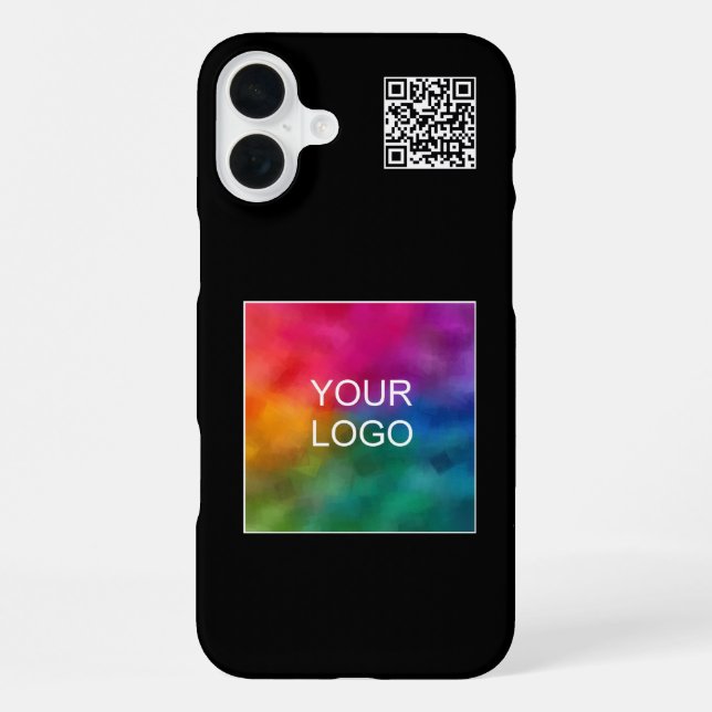 Trending Elegant QR Code Upload Your Own Logo iPhone Case (Back)