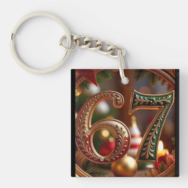 Trending Elegant Six Seven Christmas Meme Key Ring (Front)