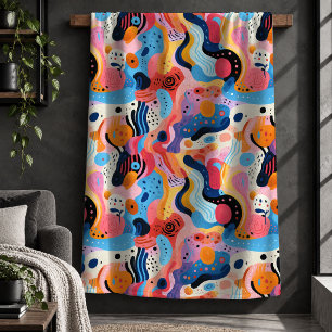 Trending Funky Modern Artistic Shapes Throw Blanke