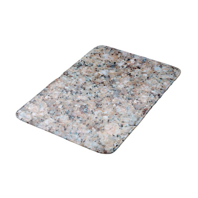 Trending Grey Mauve Pink Marble Granite Pattern Bath Mat (Angled)