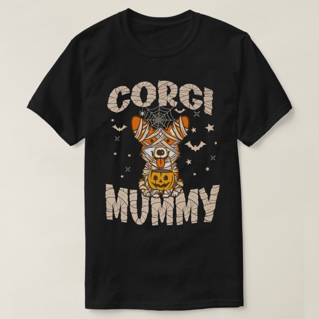 Trending Halloween Dog Owner Outfit Welsh Corgi Mu T-Shirt (Design Front)