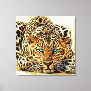 Trending Leopard Blue Eyes Canvas Print