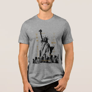 Trending Liberty Statue Nyc Mens Short Sleeve Grey Tri-Blend Shirt