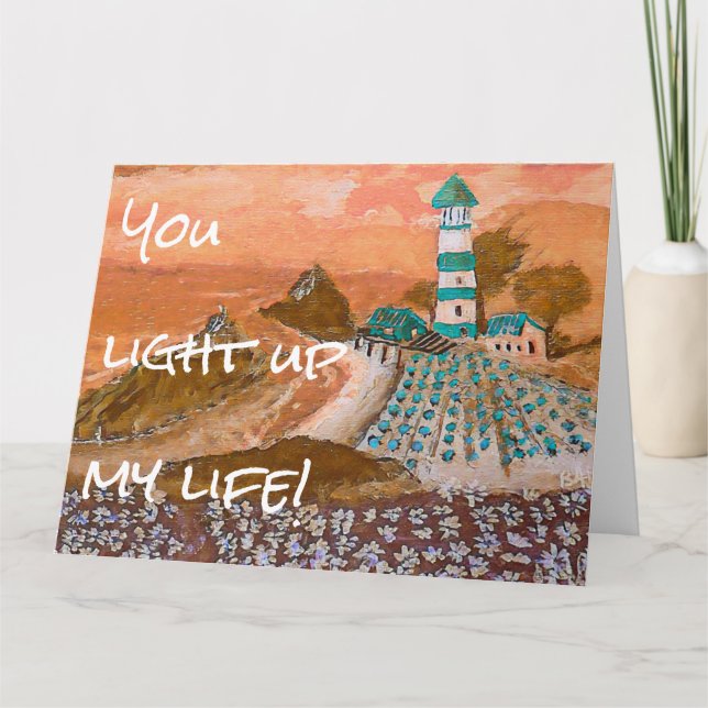 Trending Lighthouse Acrylic Painting Greeting Card (Front)