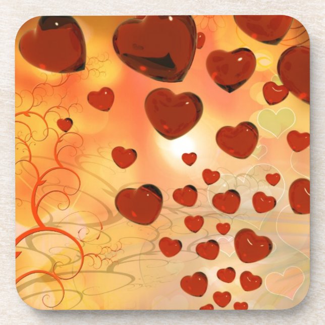 Trending love hearts, accessories. Valentines day Coaster (Front)